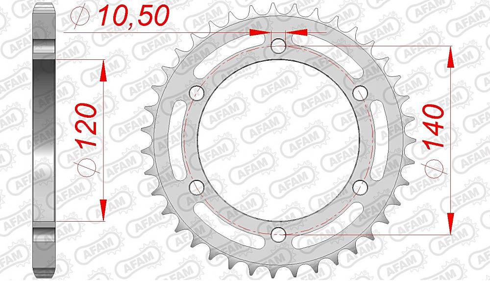 AFAM Kettensatz Stahl 525 XRR 16x38 - Kawasaki ZR-7 1999-03