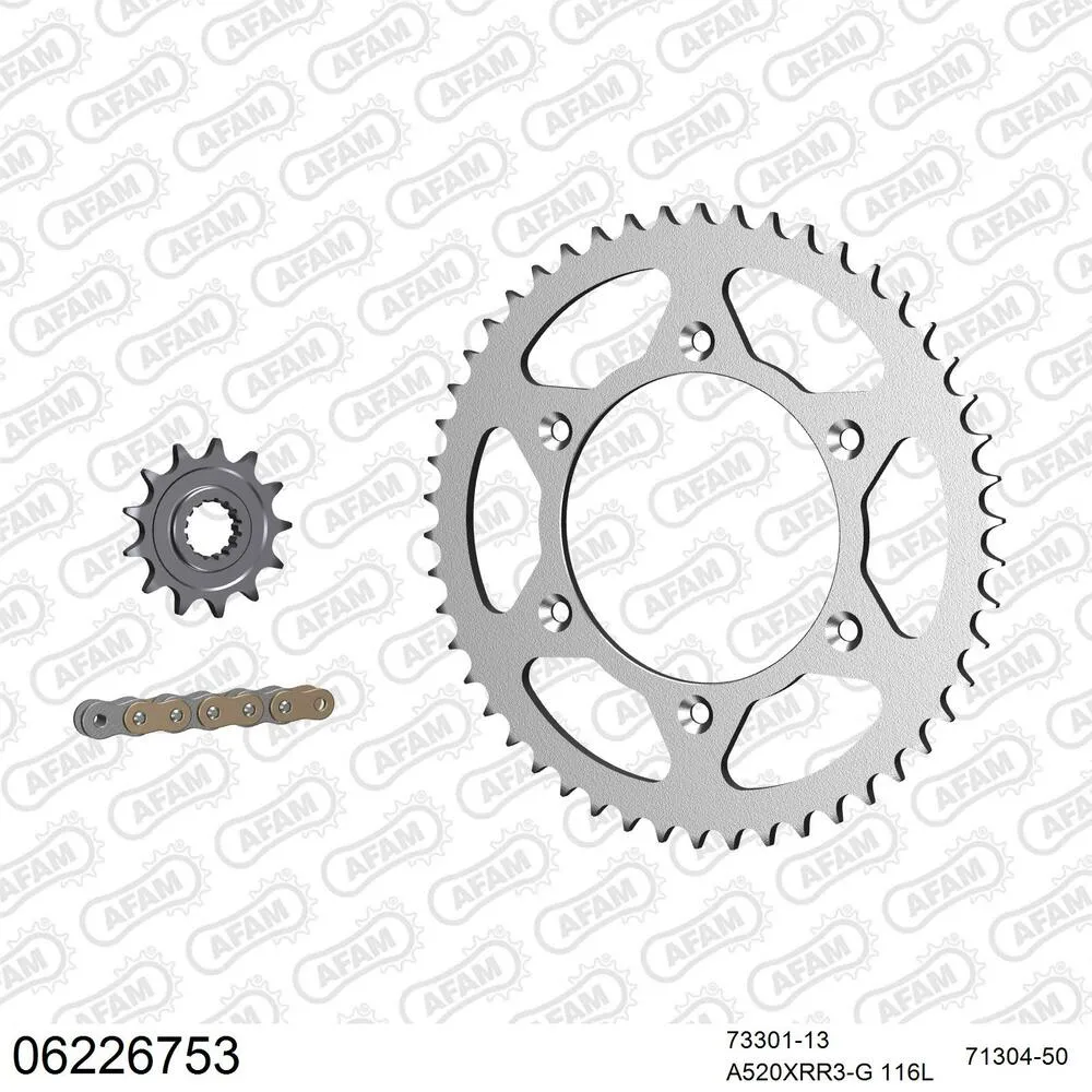 06226753 AFAM Kettensatz Stahl 520 XRR3-G 13x50 - Husqvarna TE 250 2014-21 - 06226753