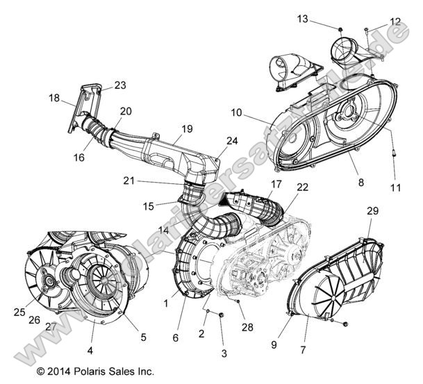 Body, Clutch Cover and Ducting Body, Clutch Cover and Ducting