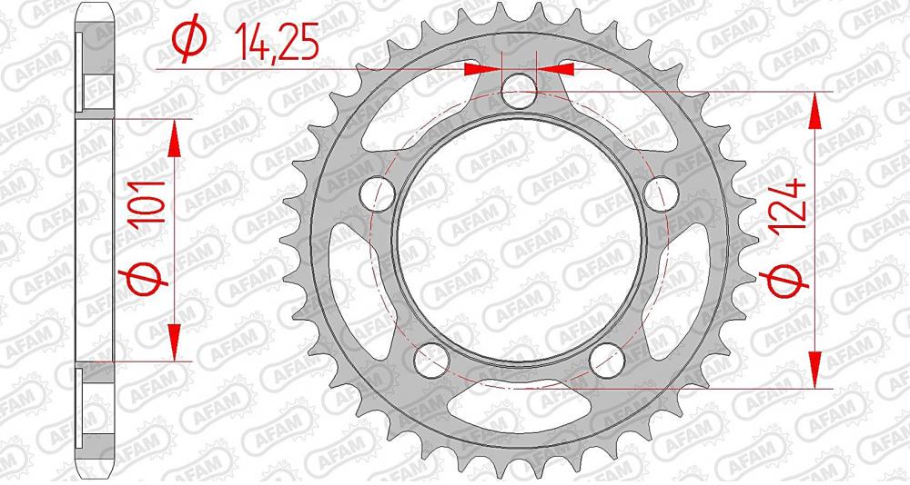 AFAM Kettensatz Stahl 525 XHR3-G 17x41 - KTM 990 Supermoto 2008-10