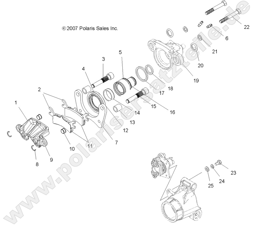BRAKES, REAR CALIPER (BUILT 12/15/08 and BEFORE) BRAKES, REAR CALIPER (BUILT 12/15/08 and BEFORE)