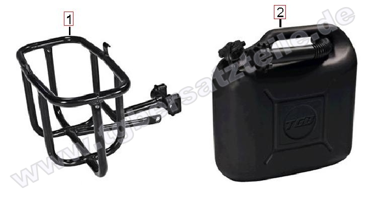 Benzinkanister und Halter