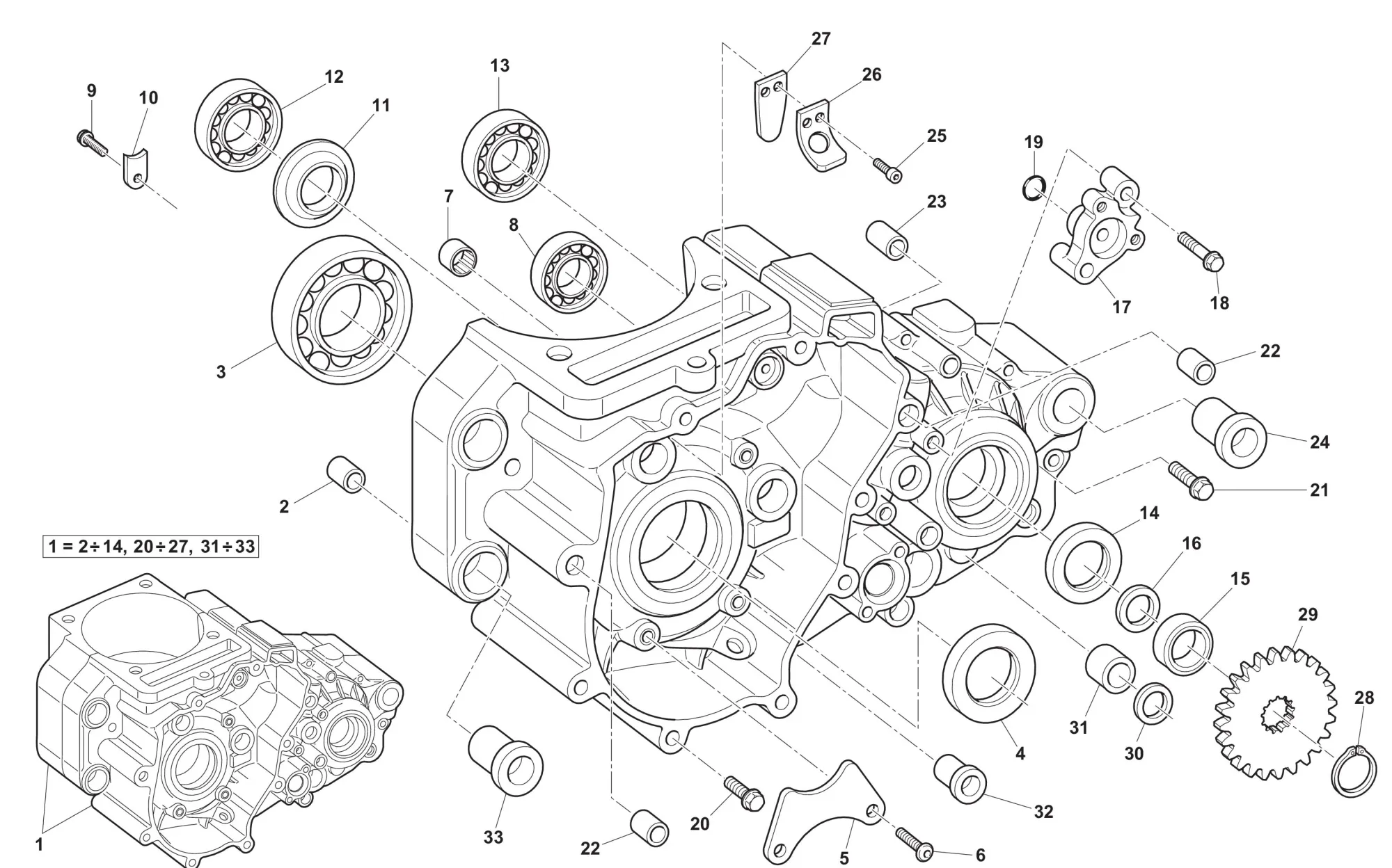 Motorgehäuse links Motorgehäuse links