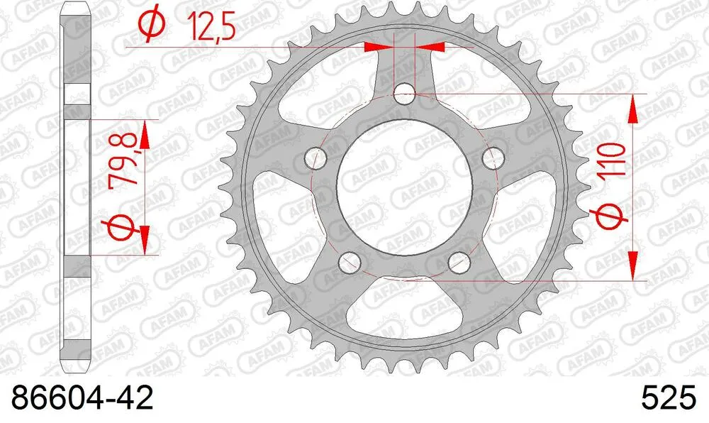 86604-42 AFAM Kettensatz Stahl 525 XMR3 16x42 - Triumph Speedmaster 800 2003-05 - KIT107781