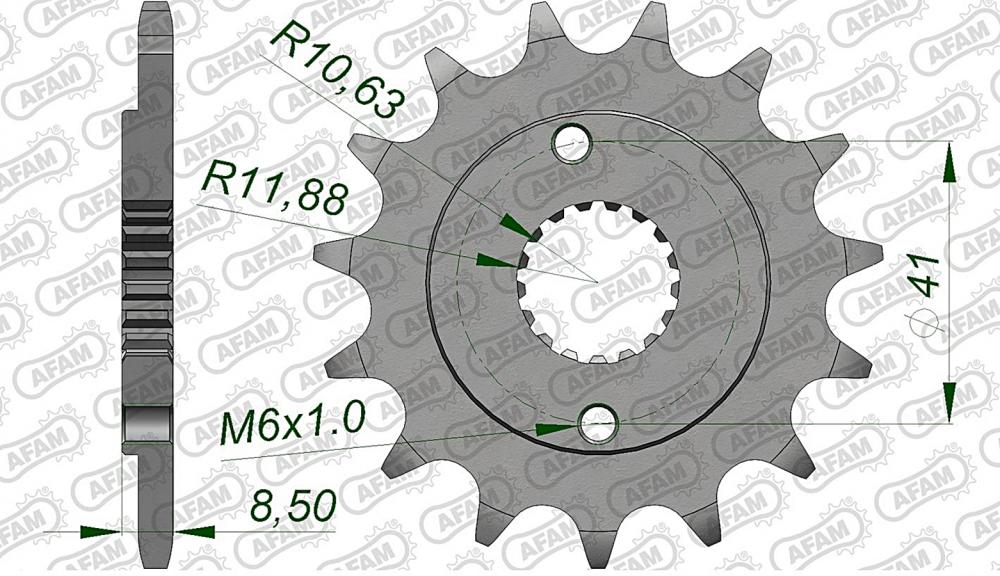 AFAM Kettensatz Stahl 520 XRR2-G 15x45 - Honda XR 400R 1996-05