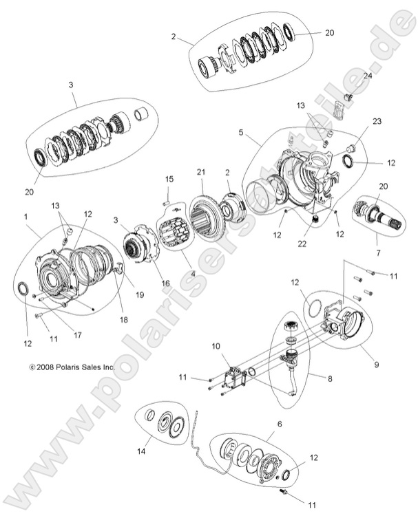 DRIVE TRAIN, FRONT GEARCASE INTERNALS DRIVE TRAIN, FRONT GEARCASE INTERNALS