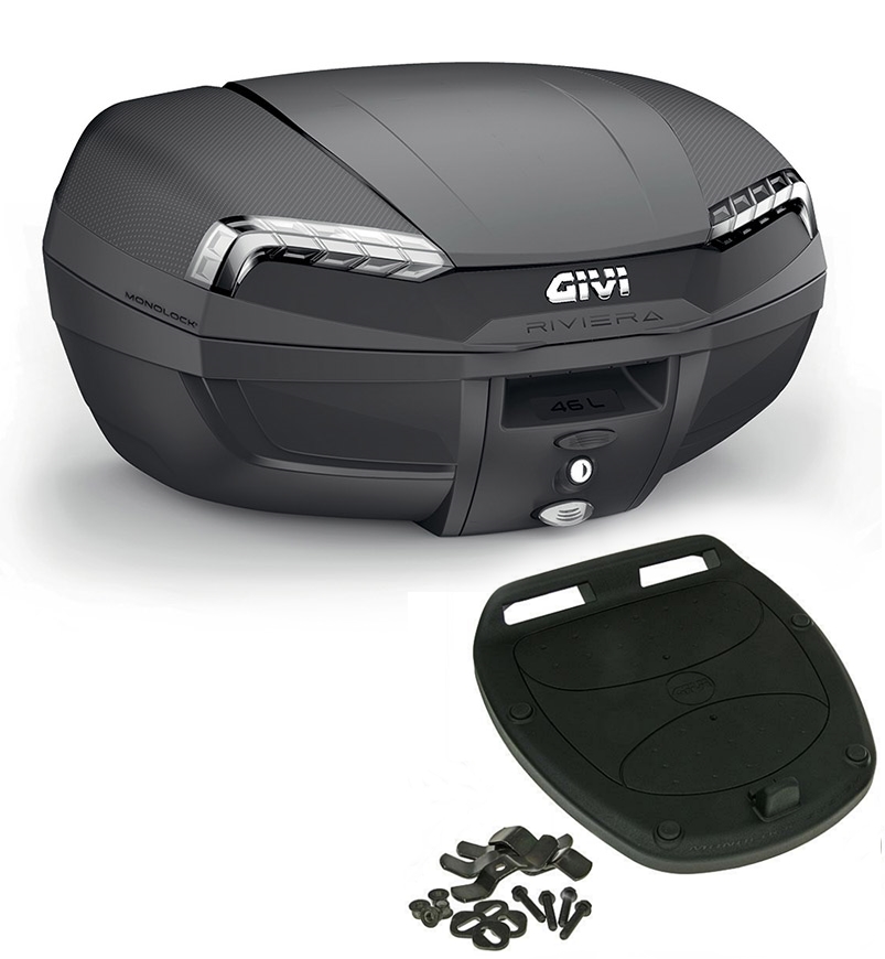 Givi_Monolock_Topcase_E46_NT_Tech_Riviera___46_Liter___schwarz___inkl_Montagekit_1 Givi Monolock Topcase E46 NT Tech Riviera - 46 Liter - schwarz - inkl. Montagekit