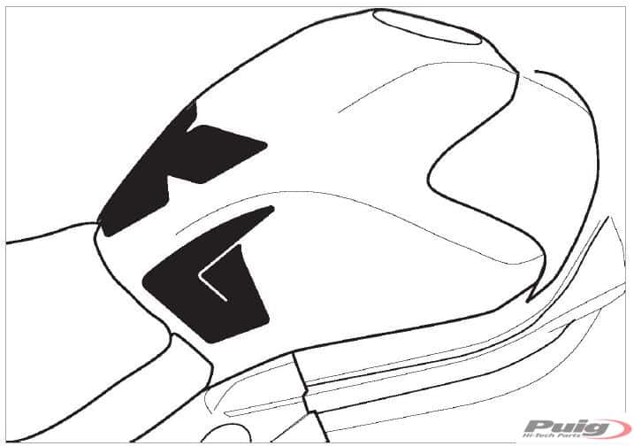 PUIG TANK PAD + SEITENTEILE KAWASAKI ER-6N 12-17' CARB - 9132C