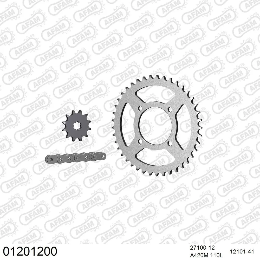 AFAM Kettensatz Stahl 420 M 12x41 - Yamaha FS1 50 France 1976-79 - 01201200