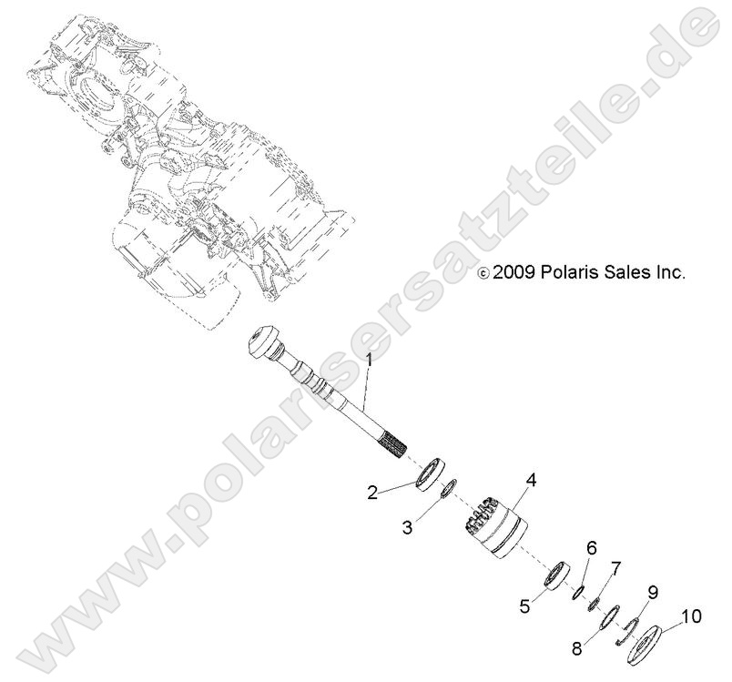 DRIVE TRAIN, MAIN GEARCASE OUTPUT SHAFT