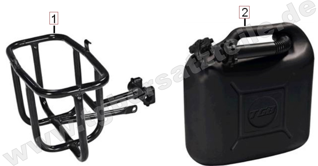 Benzinkanister u. Halter