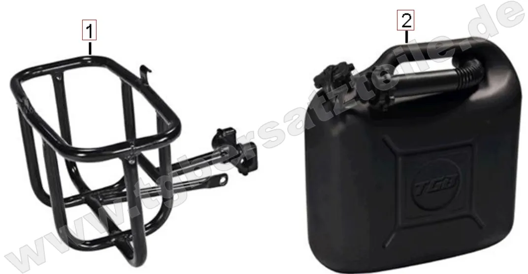 Benzinkanister u. Halter