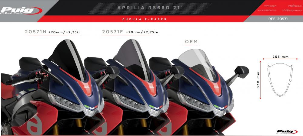 Puig Racing Verkleidungsscheibe Transparent - Aprilia RS 660 2021-22