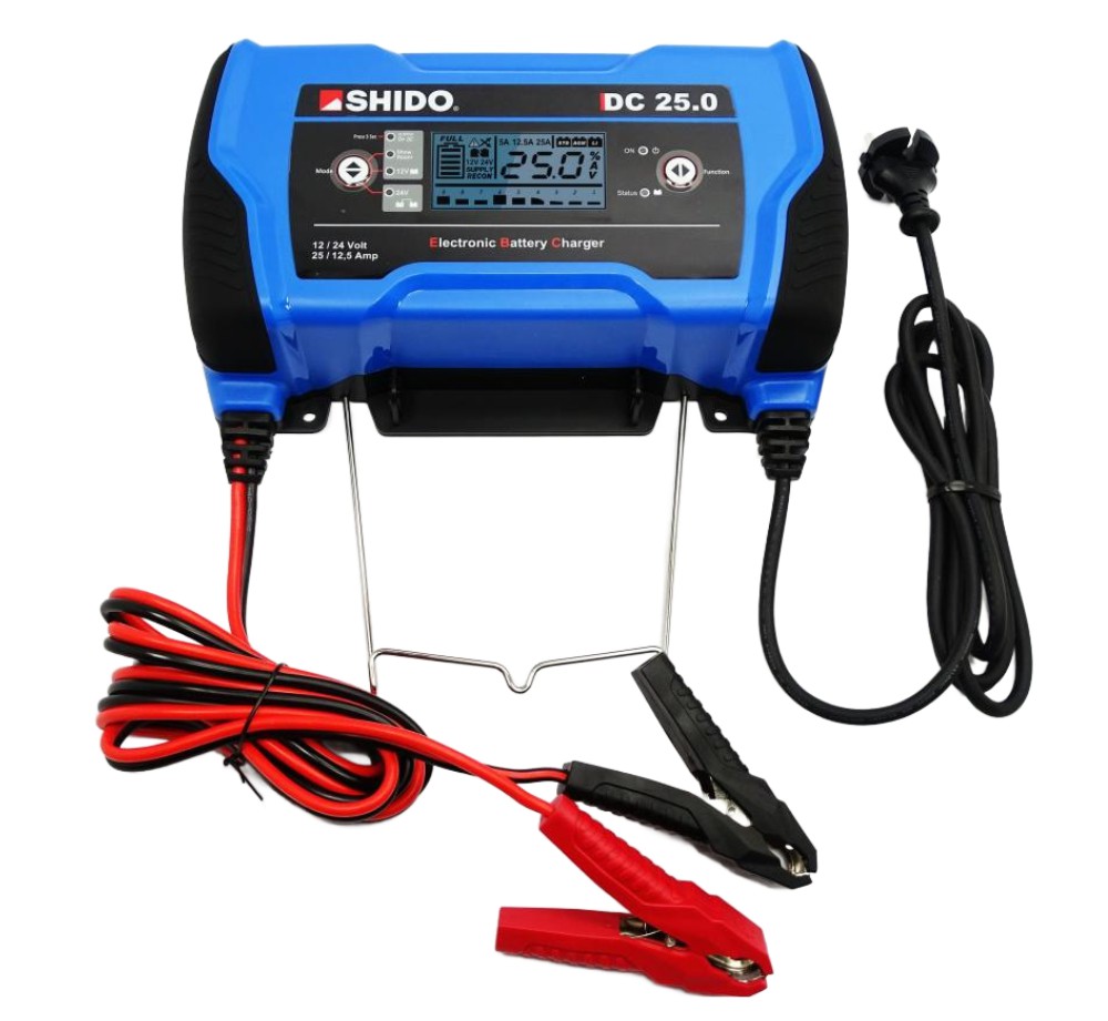 Shido DC25.0 Batterieladegerät 12V + 24V  5A / 12.5A / 25A für AGM + Lithium Batterie Shido DC25.0 Batterieladegerät 12V + 24V  5A / 12.5A / 25A für AGM + Lithium Batterie