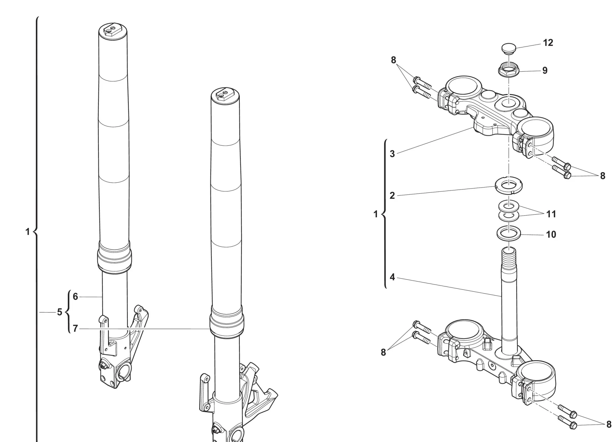 Gabel vorne / Gabelbrücke