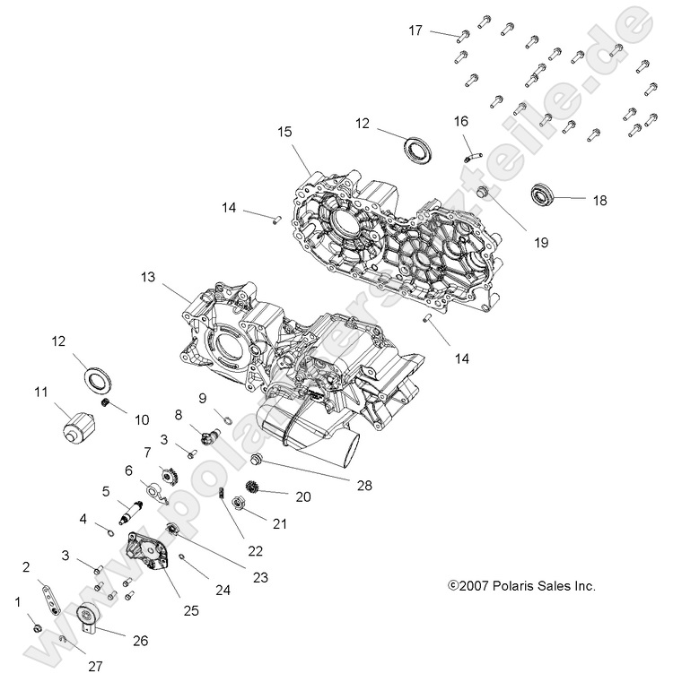 DRIVE TRAIN, MAIN GEARCASE DRIVE TRAIN, MAIN GEARCASE