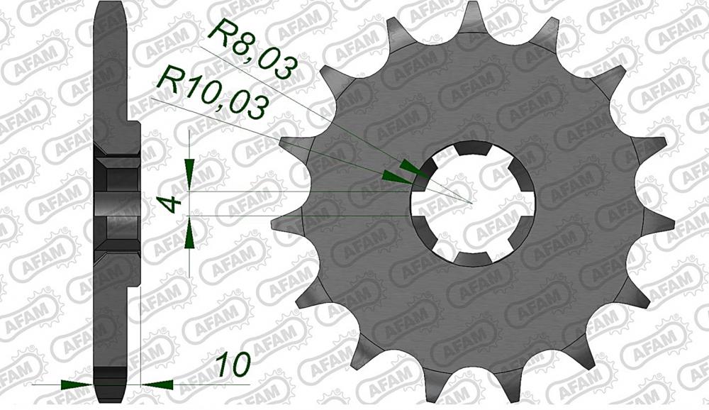 AFAM Kettensatz Stahl 428 XMR-G 14x56 - Suzuki VL 125 Intruder 1999-08