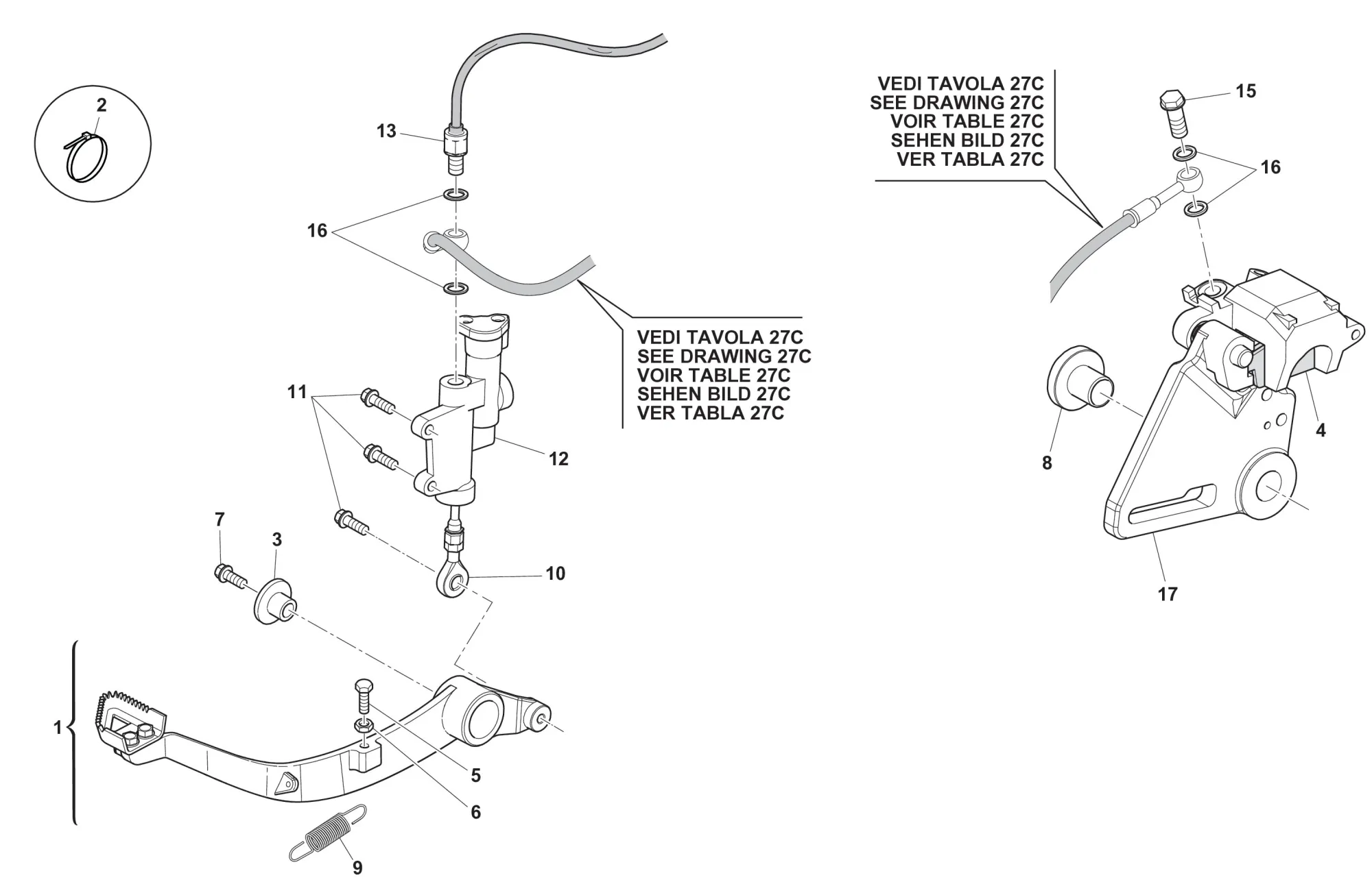 Bremssystem hinten Six Days