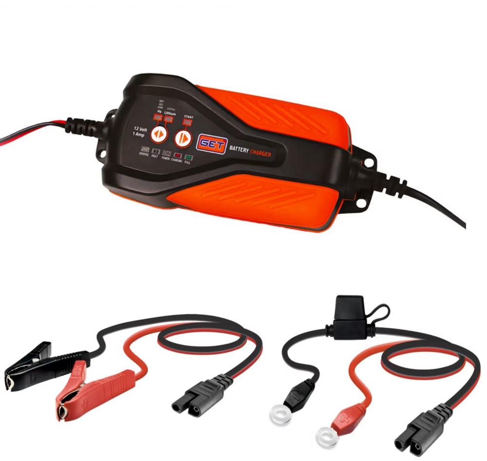 GET_Batterie_Ladegeraet_12V_1A_fuer_Blei_Saeure___Lithium_Batterie_GK_GETBC_0001 GET Batterieladegerät 12V 1A für Blei-Säure + Lithium Batterie