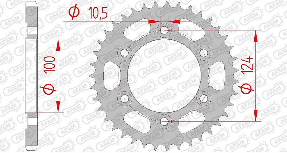 AFAM Kettensatz Stahl 525 XSR2-G 15x37 - Ducati 916 S4 Monster 2001-03