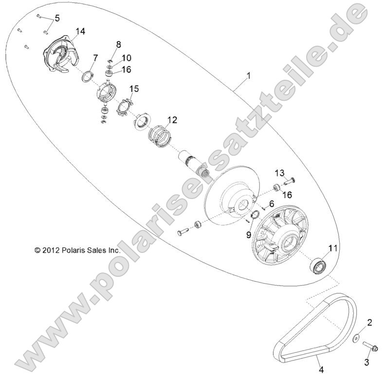 Drive Train, Secondary Clutch (49RGRCLUTCHDVN1323051) Drive Train, Secondary Clutch (49RGRCLUTCHDVN1323051)