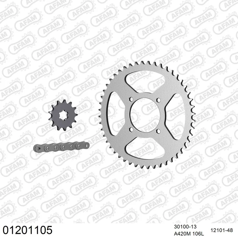 01201105 AFAM Kettensatz Stahl 420 M 13x48 - Yamaha RZ 50 2002 - 01201105