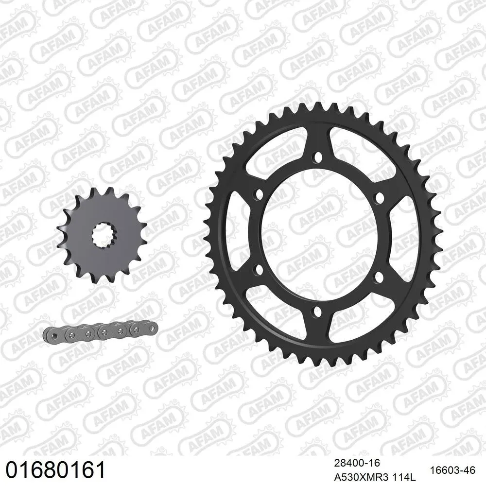 AFAM Kettensatz Stahl 530 XMR3 16x46 - Kawasaki VN 800 1995-96 - 01680161