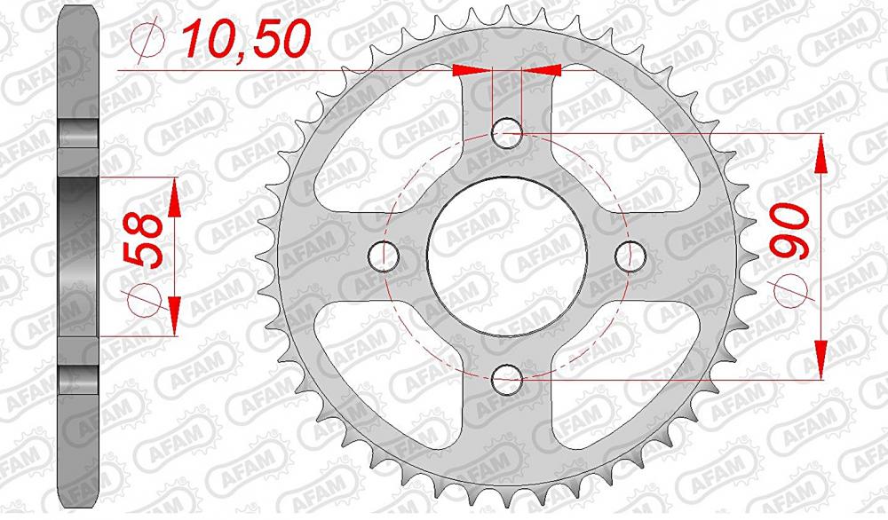 AFAM Kettensatz Stahl 428 XMR-G 15x44 - Honda CBR 125 R 2011-16