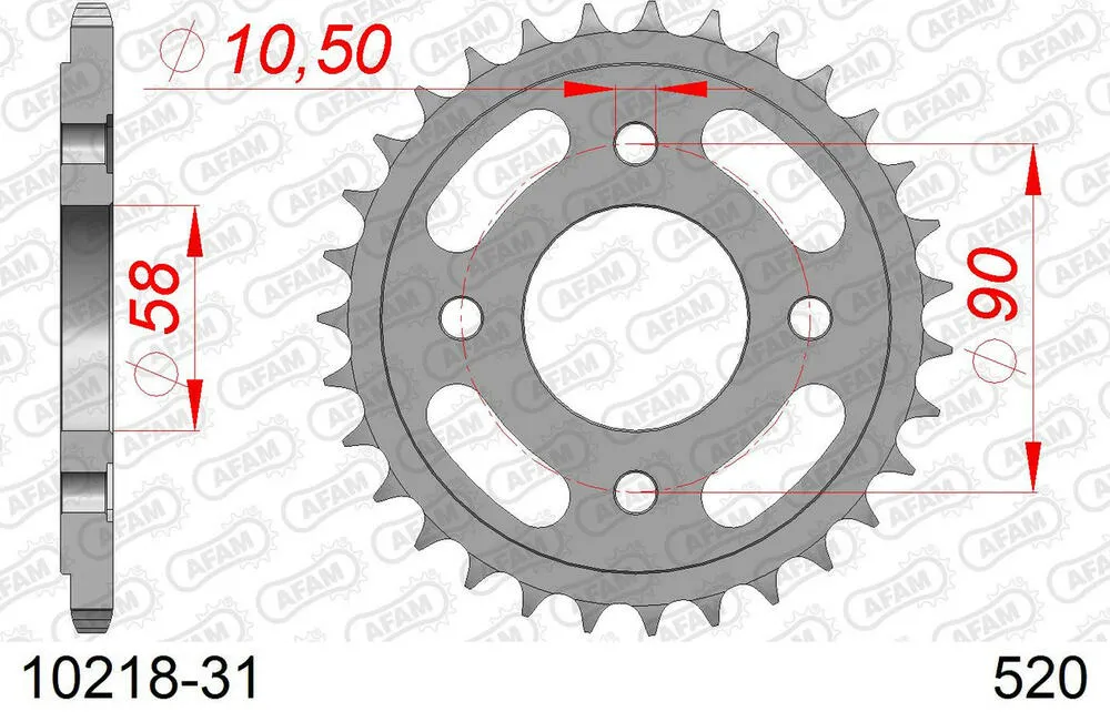 AFAM Kettensatz Stahl 520 XLR2 14x31 - Honda CM 250 C 1982-85 - 01026162