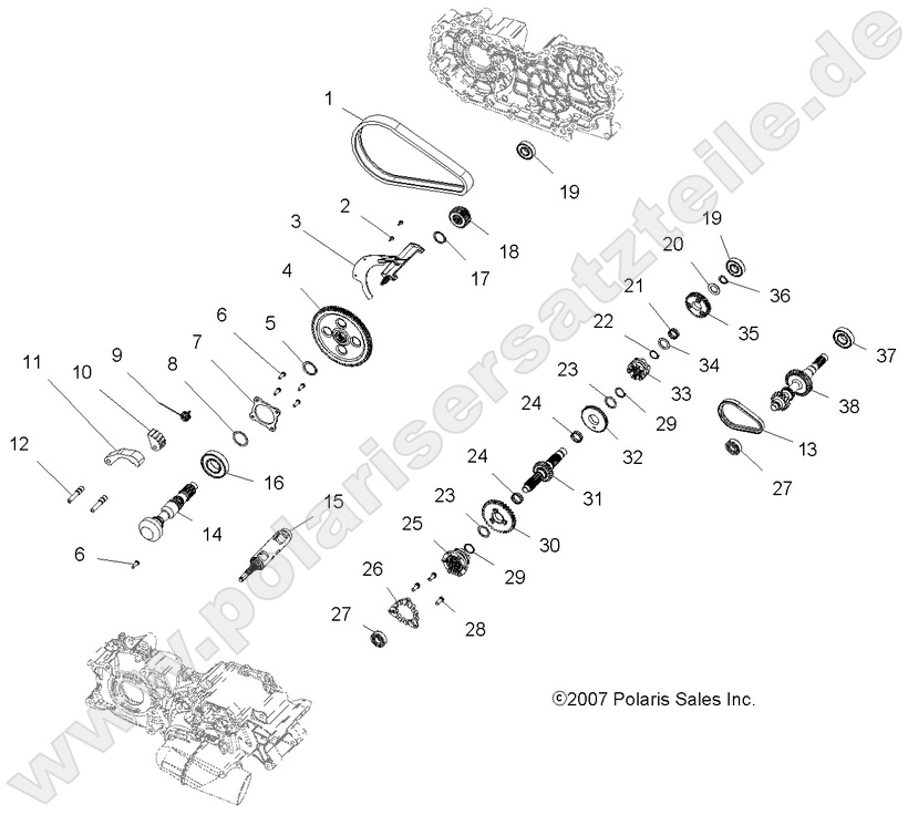 DRIVE TRAIN, MAIN GEARCASE INTERNAL DRIVE TRAIN, MAIN GEARCASE INTERNAL