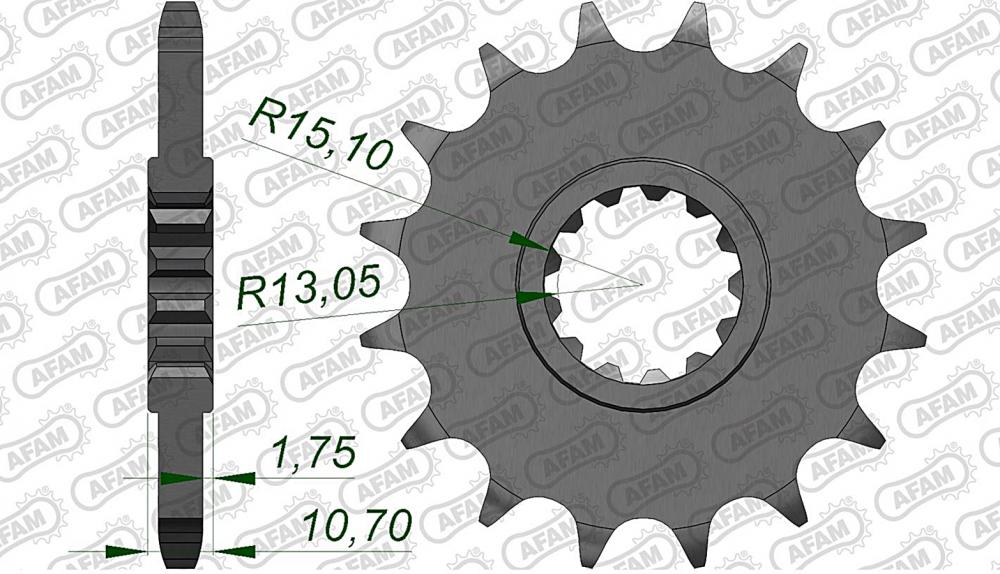 AFAM Kettensatz Stahl 525 XSR2-G 16x42 - Yamaha TDM 900 2002-14