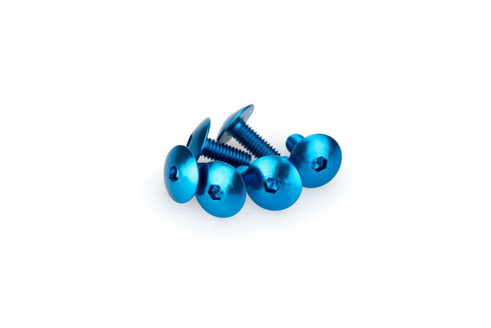 PUIG SCHRAUBEN-KIT (KUPPELFÖRMIG) M6X15MM. BLAU - 0611A