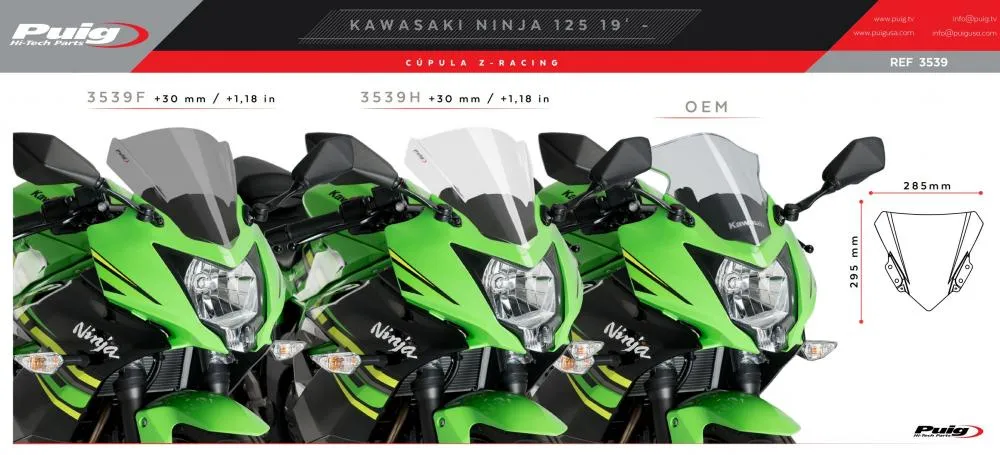 Puig_Racing_Verkleidungsscheibe_getoent_Kawasaki_Ninja_125_2018_21_3539H_Vergleich Puig Racing Verkleidungsscheibe getönt Kawasaki Ninja 125 2018-21