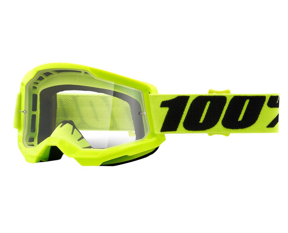 100% Crossbrille Strata 2 - Fluo Yellow gelb - klares Glas