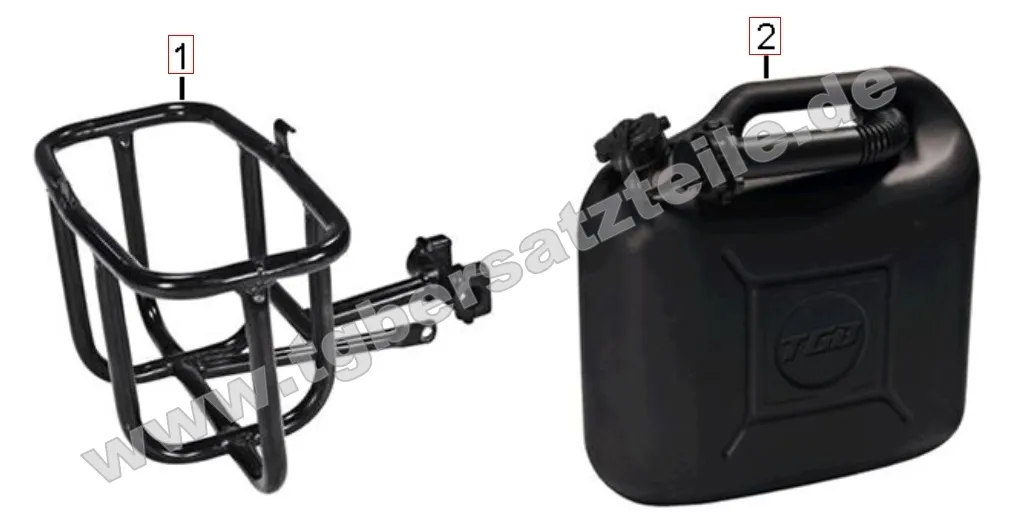 Benzinkanister und Halter