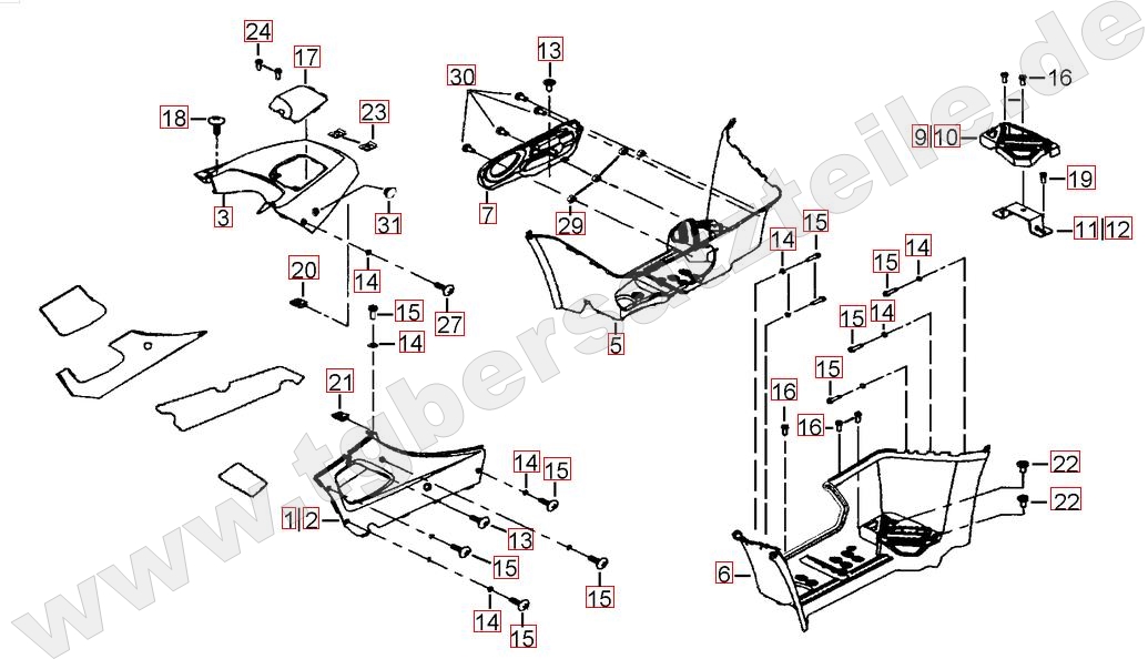 Fussstützen - Tankabdeckung
