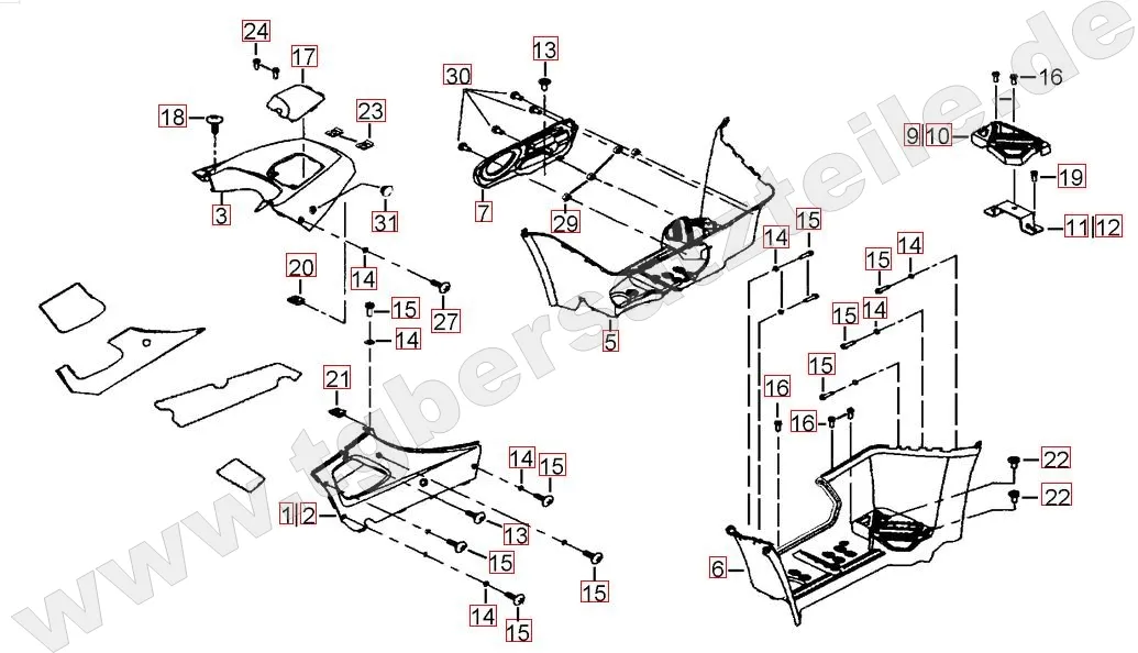 Fussstützen - Tankabdeckung Fussstützen - Tankabdeckung