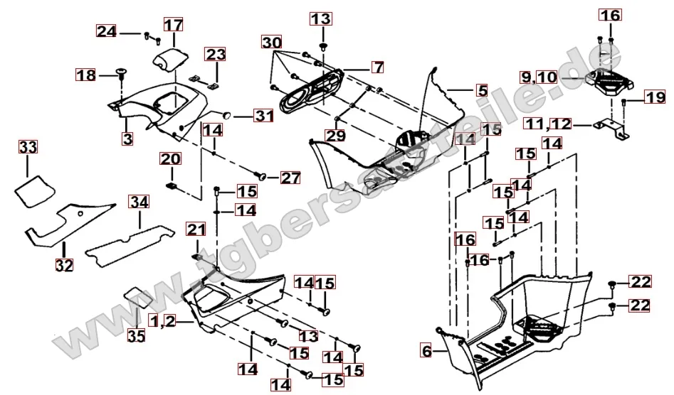 Fußstützen - Tankabdeckung