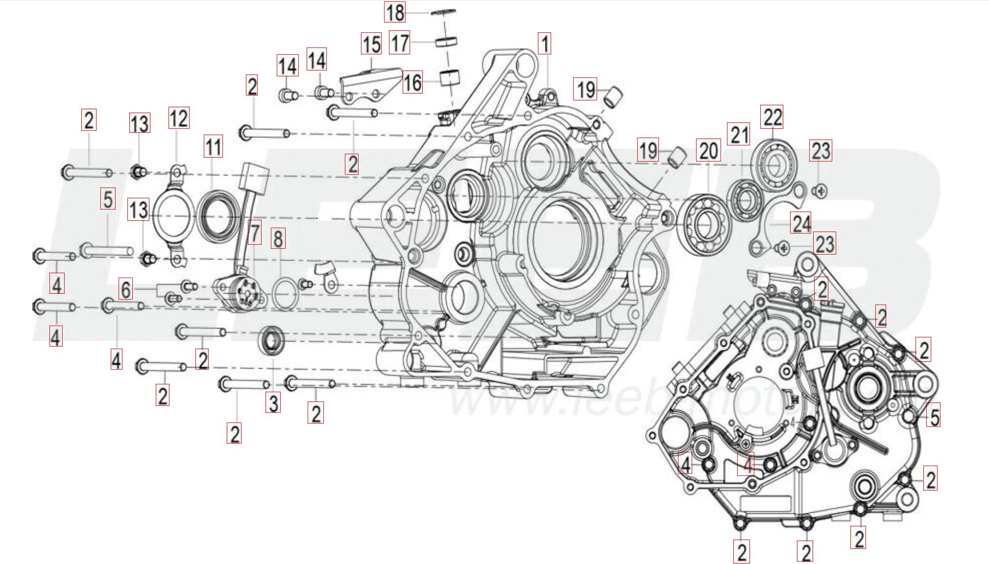Kurbelwellengehäuse links