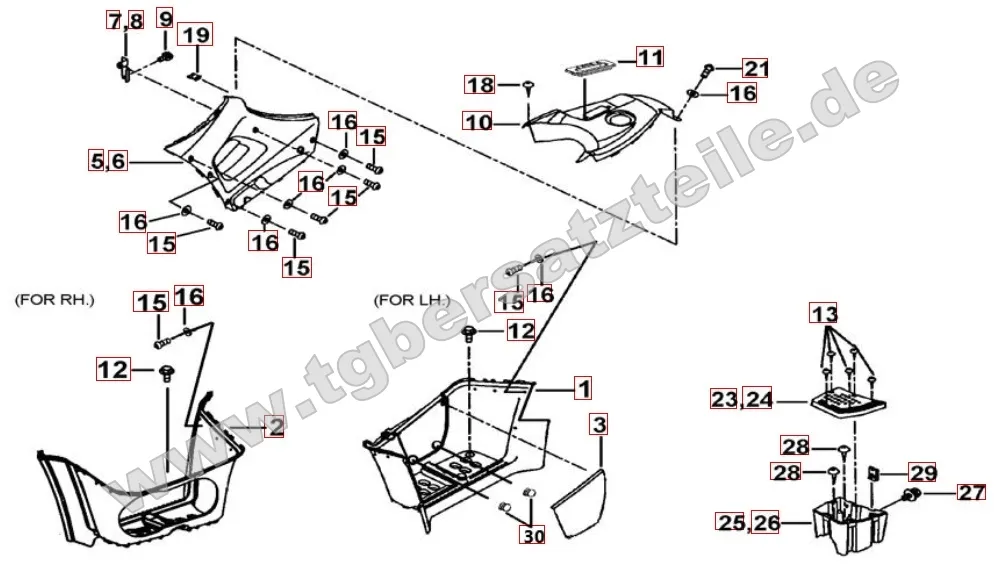 Fußstützen - Tankabdeckung