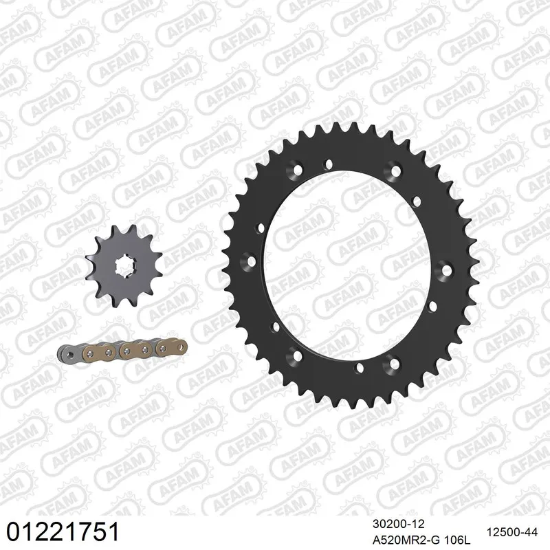 AFAM Kettensatz Stahl 520 MR2-G 12x44 - Yamaha IT 200 L 1984-86 - 01221751