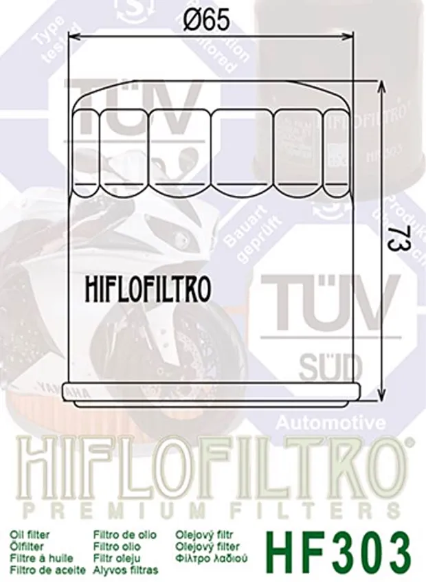 Hiflofiltro Ölfilter Hiflo HF303 Yamaha YXR 450 660 Rhino