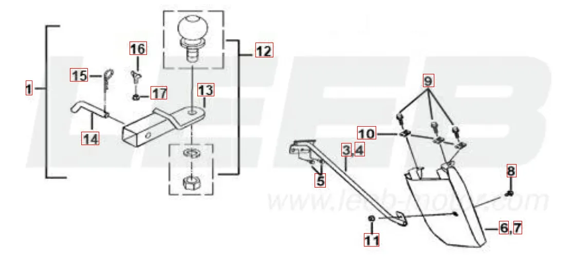 Anhängervorrichtung und Schmutzfänger