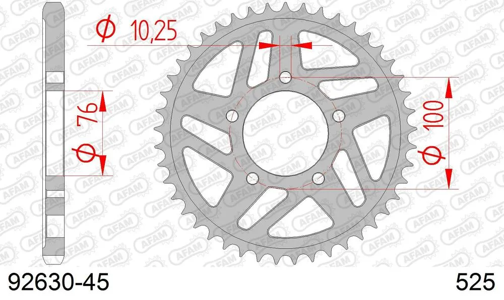 92630-45 AFAM Kettensatz Stahl 525 XHR3-G 17x45 - Yamaha YZF-R 1 SP 2006 - 01289407