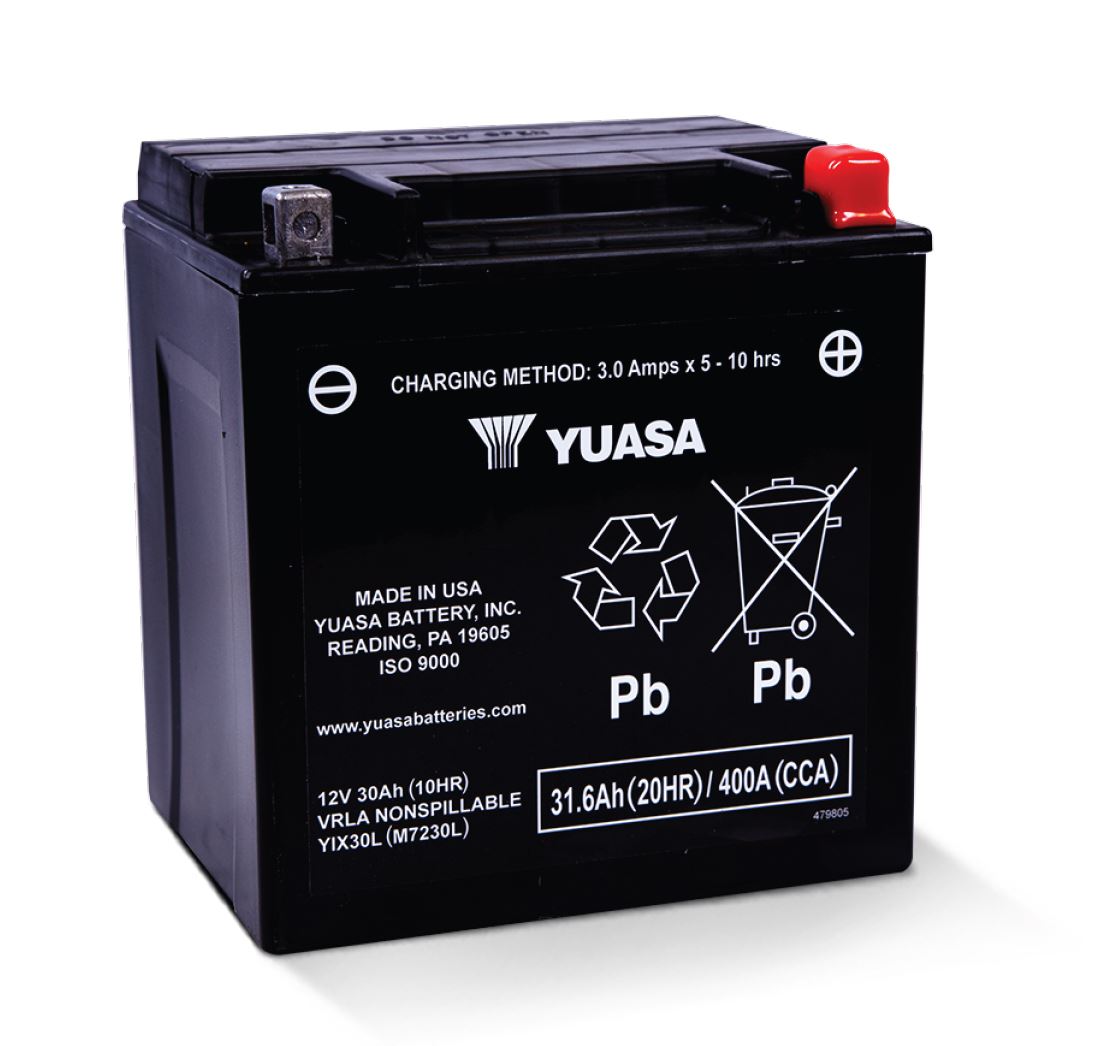 Yuasa YIX30L-BS AGM Batterie 12V 30AH - Einbaufertig (YTX30L-BS YB30L-B)