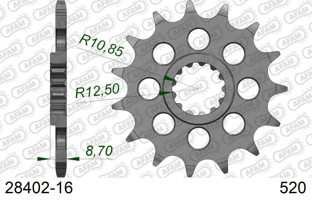 28402-16 AFAM Racing Kettensatz Aluminium 520 XSR-G 16x43 - Suzuki GSX-R 750 SRAD 1996-97 - 01577402