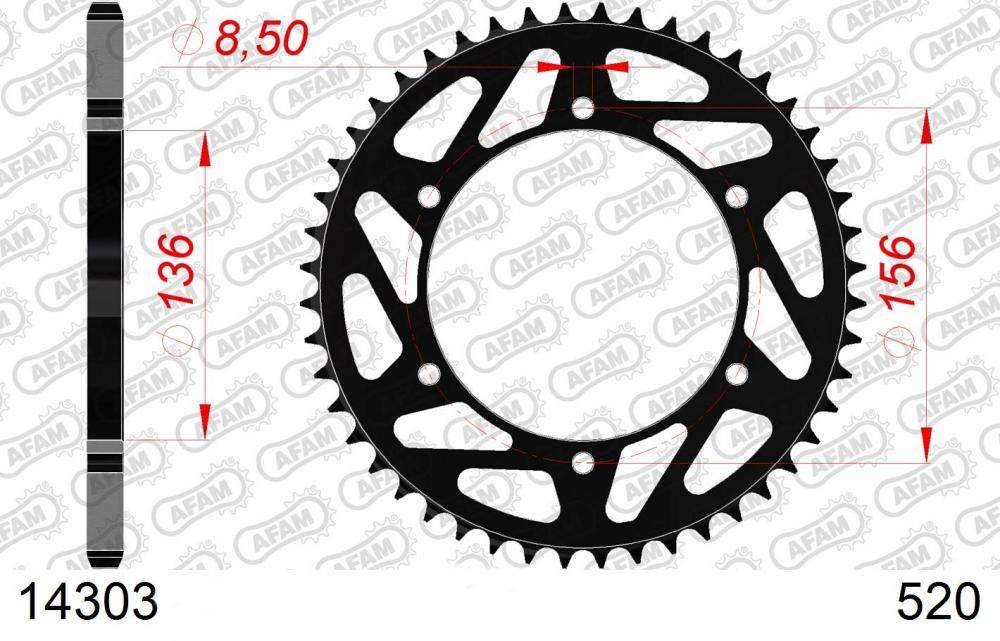 AFAM Kettensatz Stahl 520 XMR3 14x45 - Fantic Caballero 500 Flattrack 2021-22