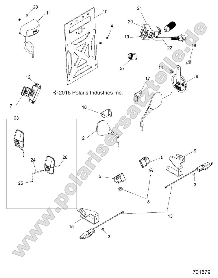 Electrical, License Plates and Mirrors