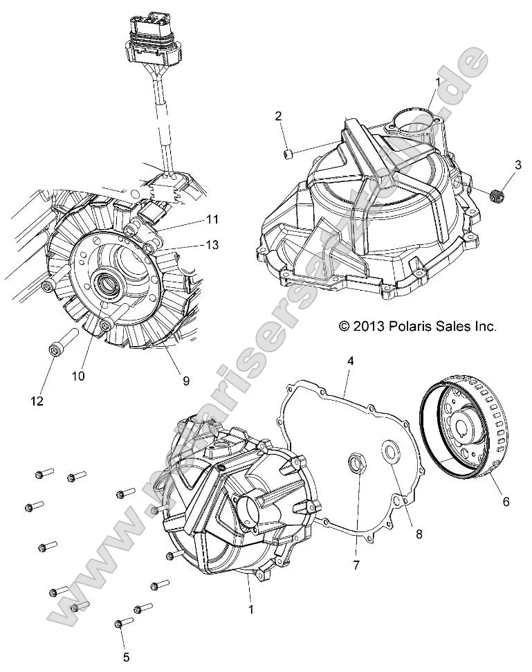 Engine, Stator Cover and Flywheel Engine, Stator Cover and Flywheel