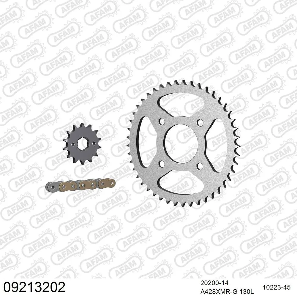 AFAM Kettensatz Stahl 428 XMR2-G 14x45 - Daelim VJ 125 Roadwin 2007-13 - 09213202